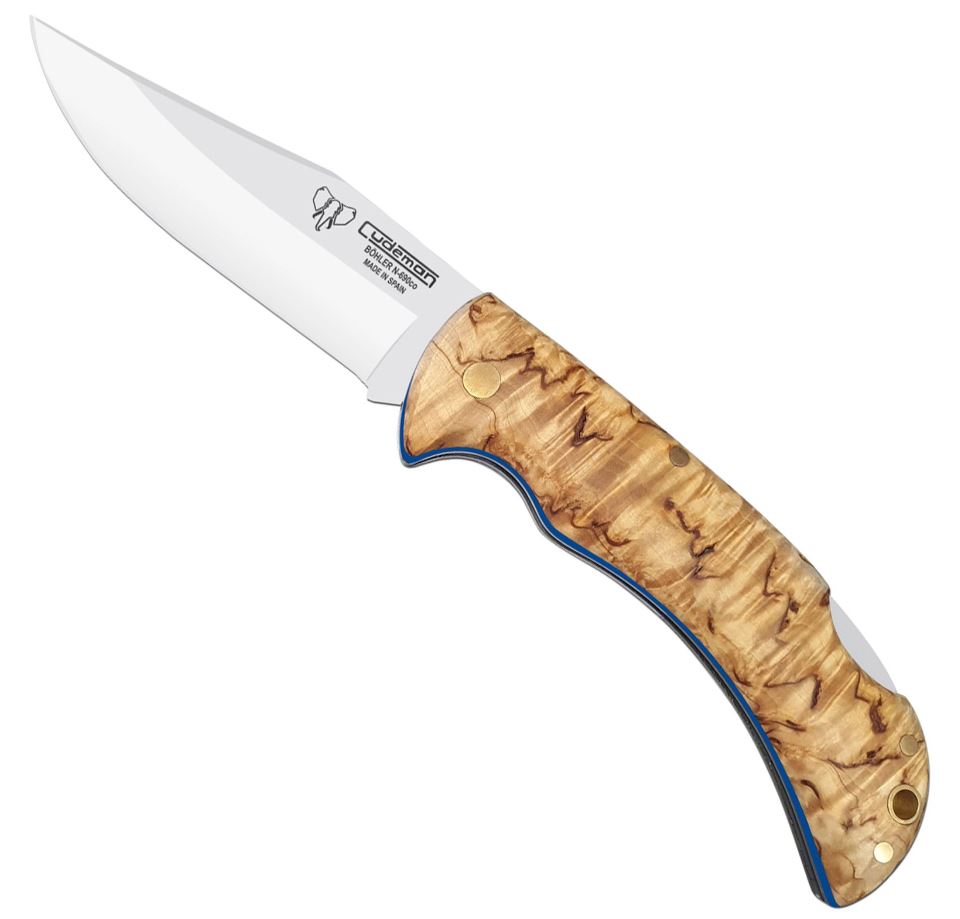 Cudeman 386-D Mariner Back Lock Folding Knife - Curly Birch
