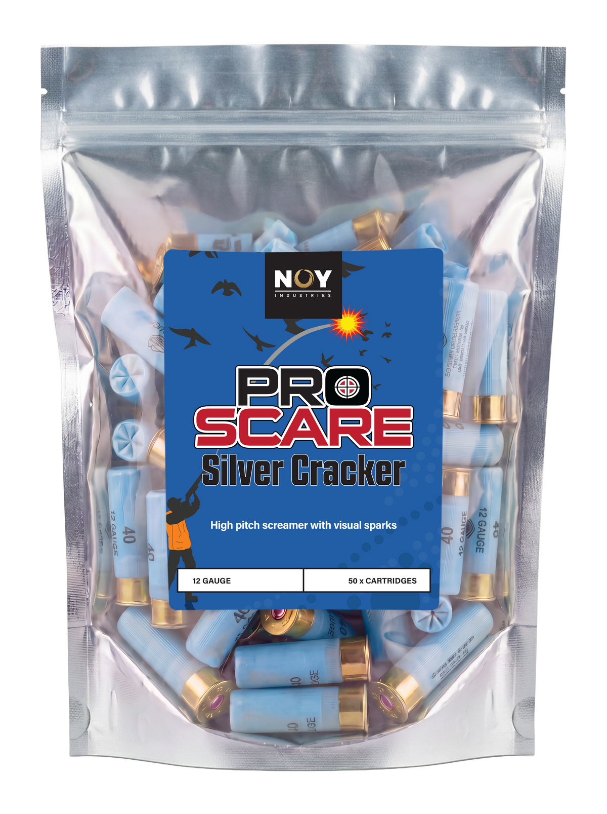 12G Silver Cracker ProScare Pyrotechnic Ammunition