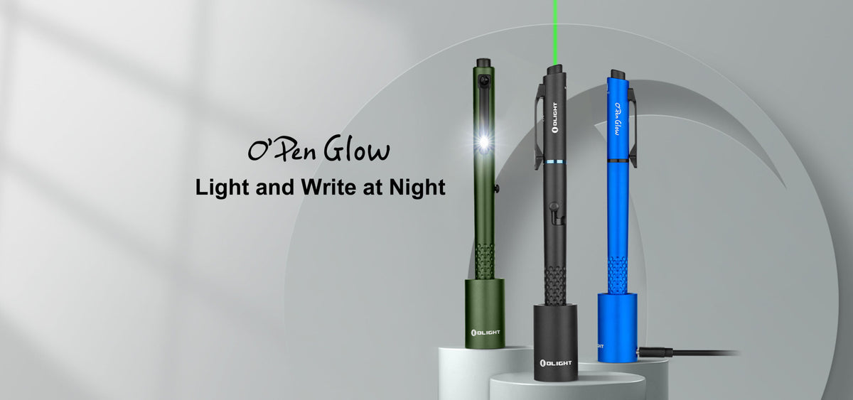 Olight Open Glow Max.120 Lumens Rechargeable EDC Penlight with Green Laser - GREEN